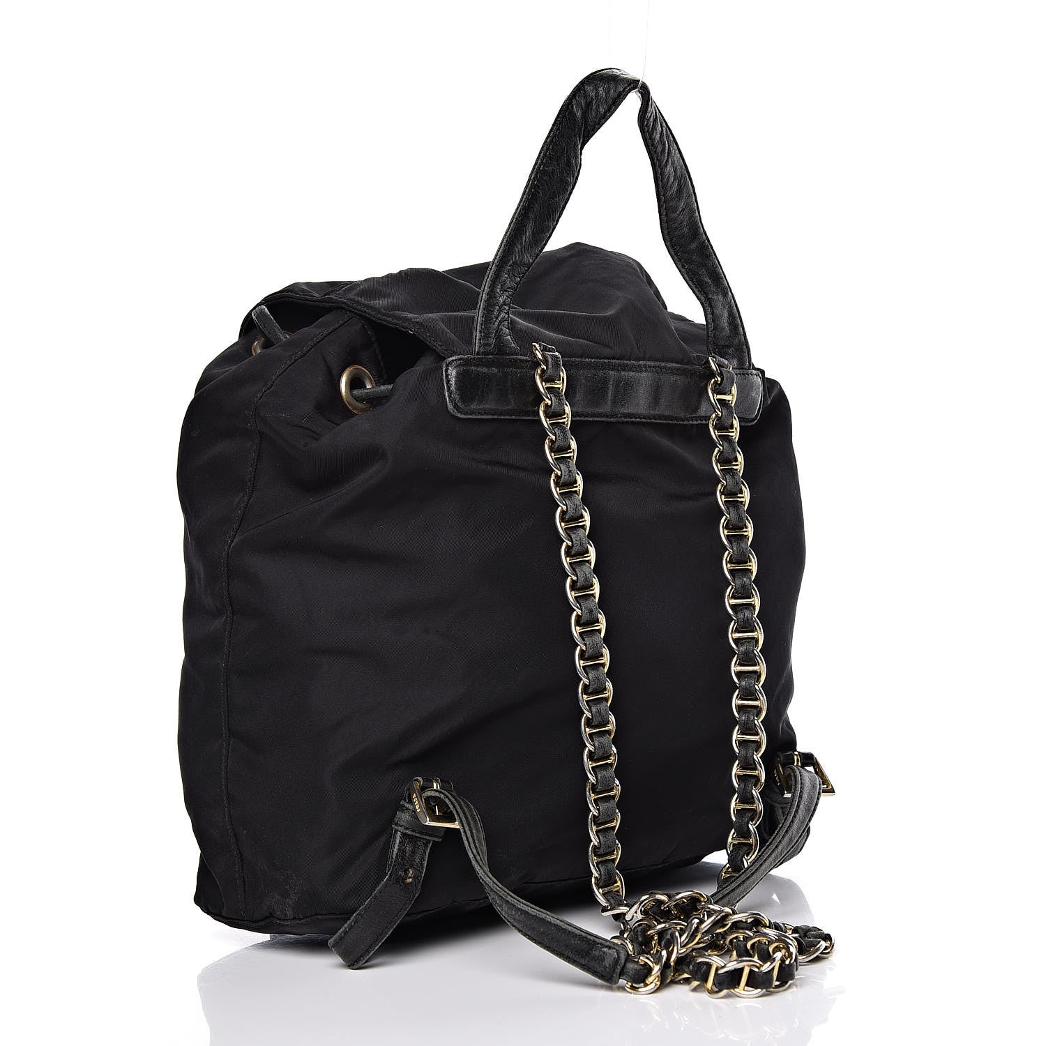Prada Tessuto Nylon Vela Chain Backpack Black 3 of 17