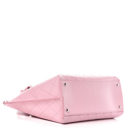 Chanel Calfskin Stitch Medium Ring My Bag Shopping Tote Pink 4 of 11