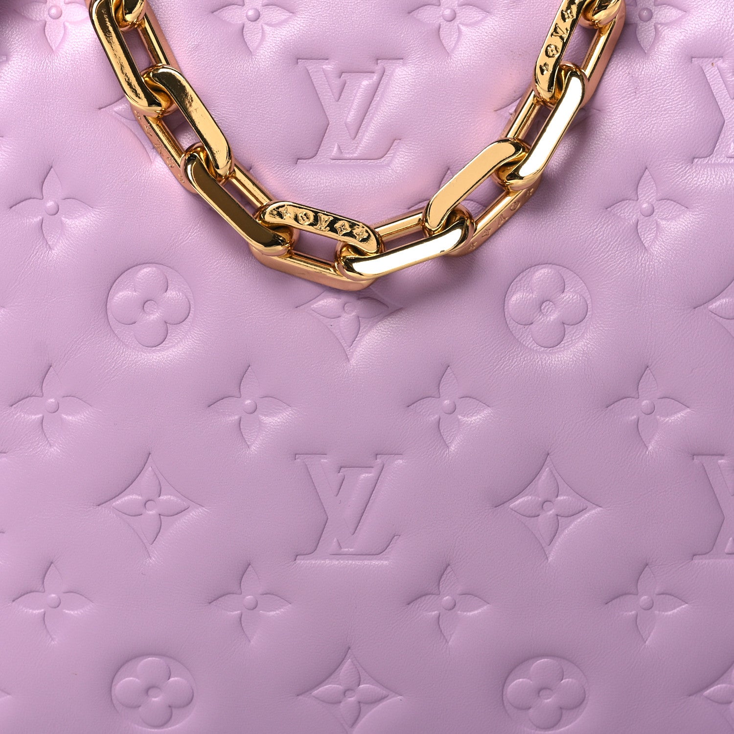 Louis Vuitton Lambskin Embossed Monogram Coussin PM Parme 9 of 13