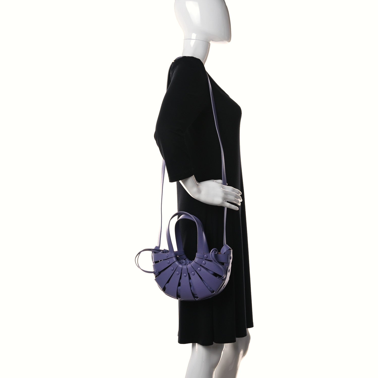 Bottega Veneta French Calfskin Shell Lavender 3 of 13