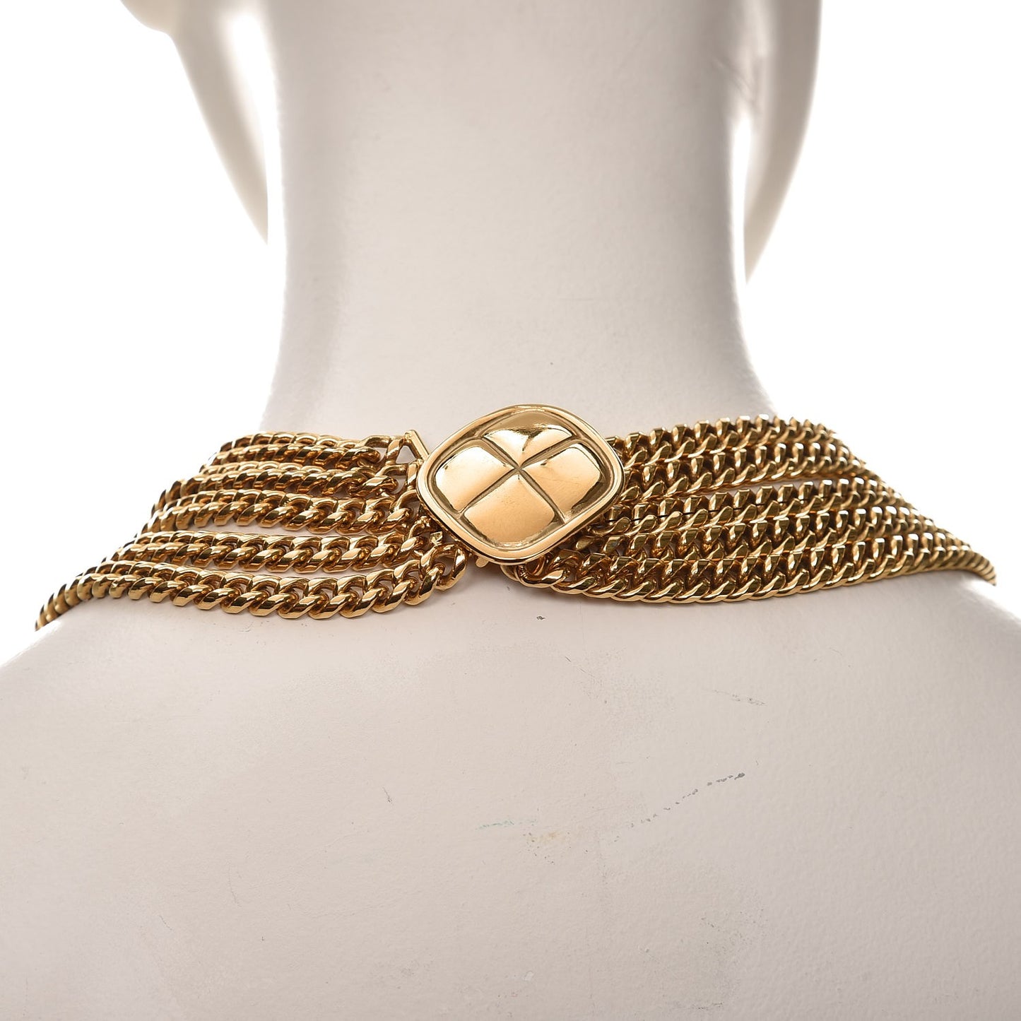 Multi Strand Chain Short Necklace Gold