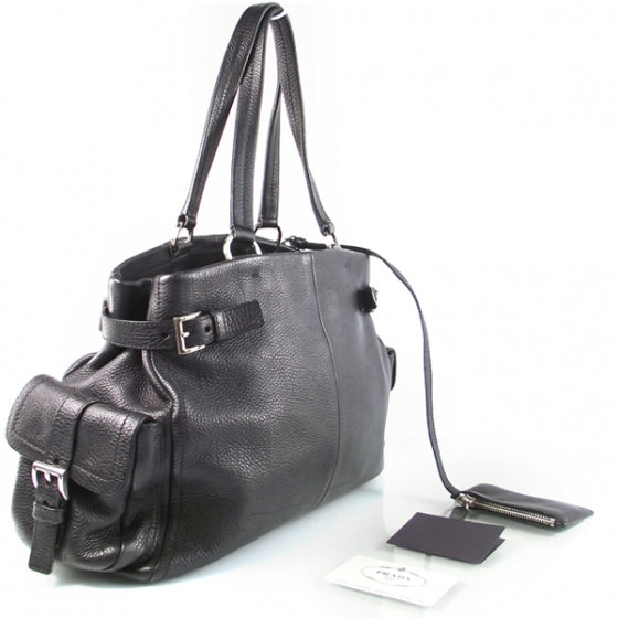 Large Leather Tote Black