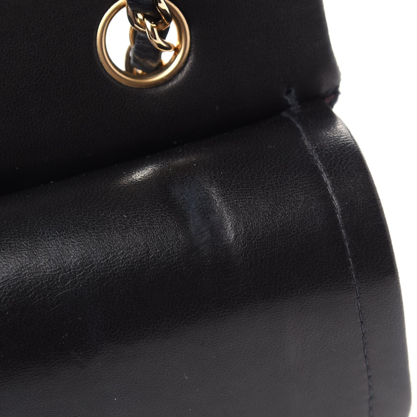 Lambskin Quilted Medium Double Flap Black