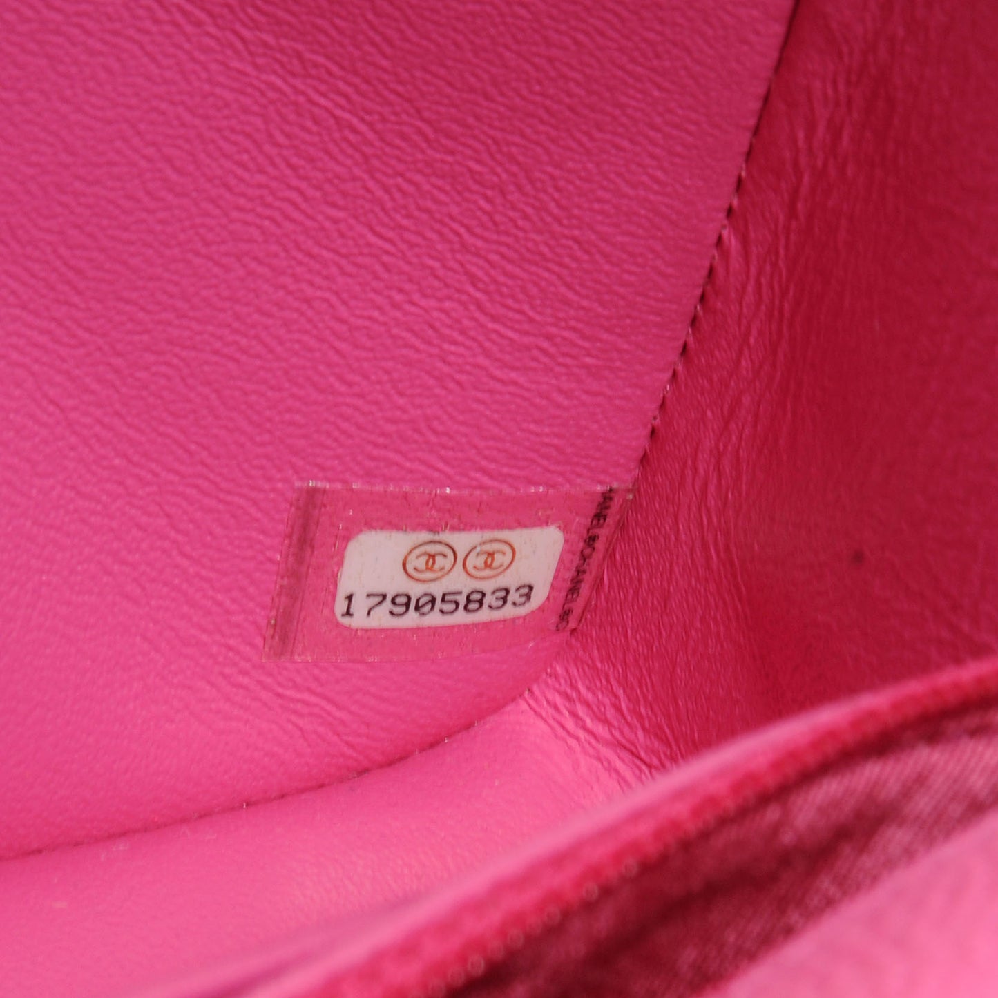 Iridescent Caviar Quilted Mini Flap Hot Pink