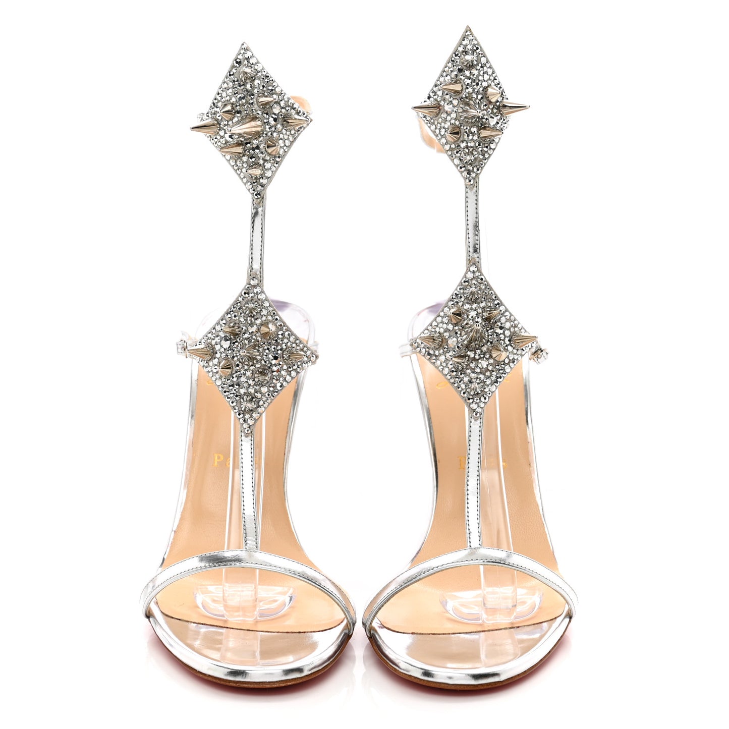 Specchi Lady Max Spike T-Strap 100 Sandals 39 Argento