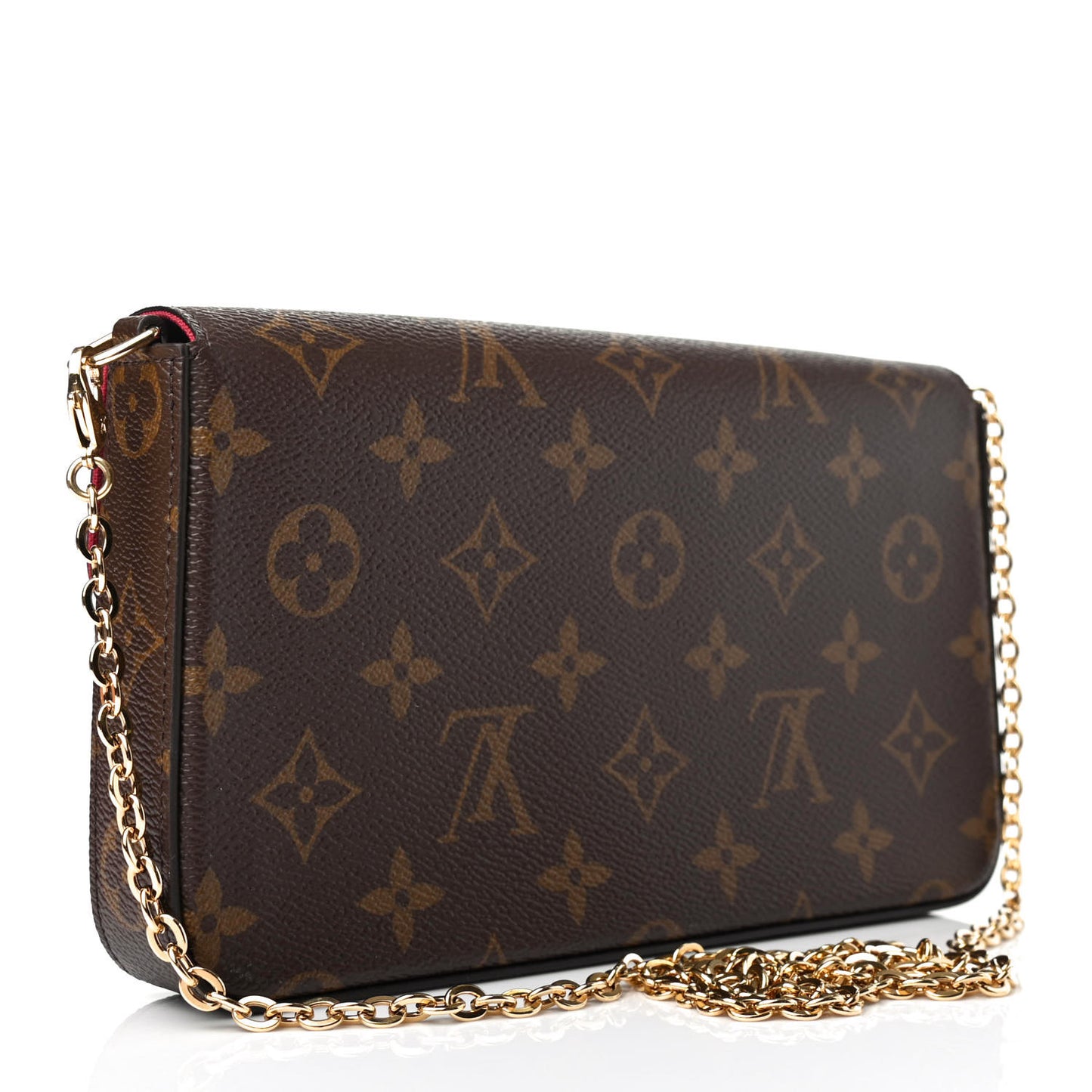 Monogram Pochette Felicie Chain Wallet Fuchsia