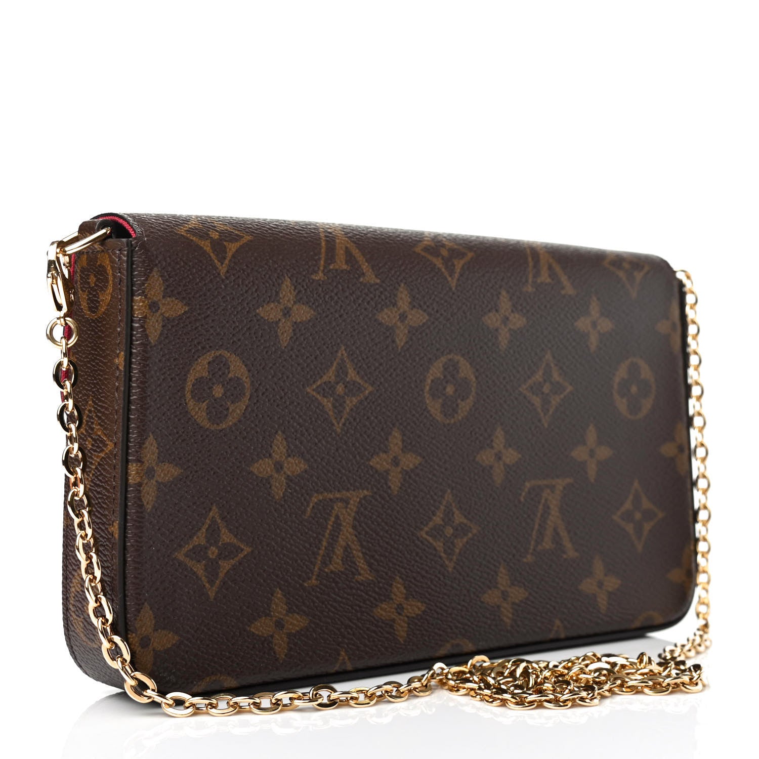Louis Vuitton Monogram Pochette Felicie Chain Wallet Fuchsia 2 of 4