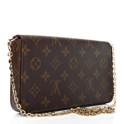 Louis Vuitton Monogram Pochette Felicie Chain Wallet Fuchsia 2 of 4