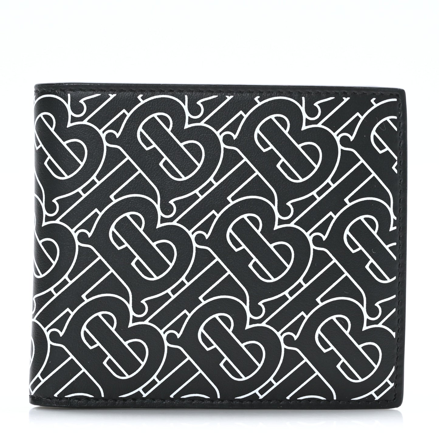 Calfskin Embossed Monogram Bi-Fold Wallet Black White