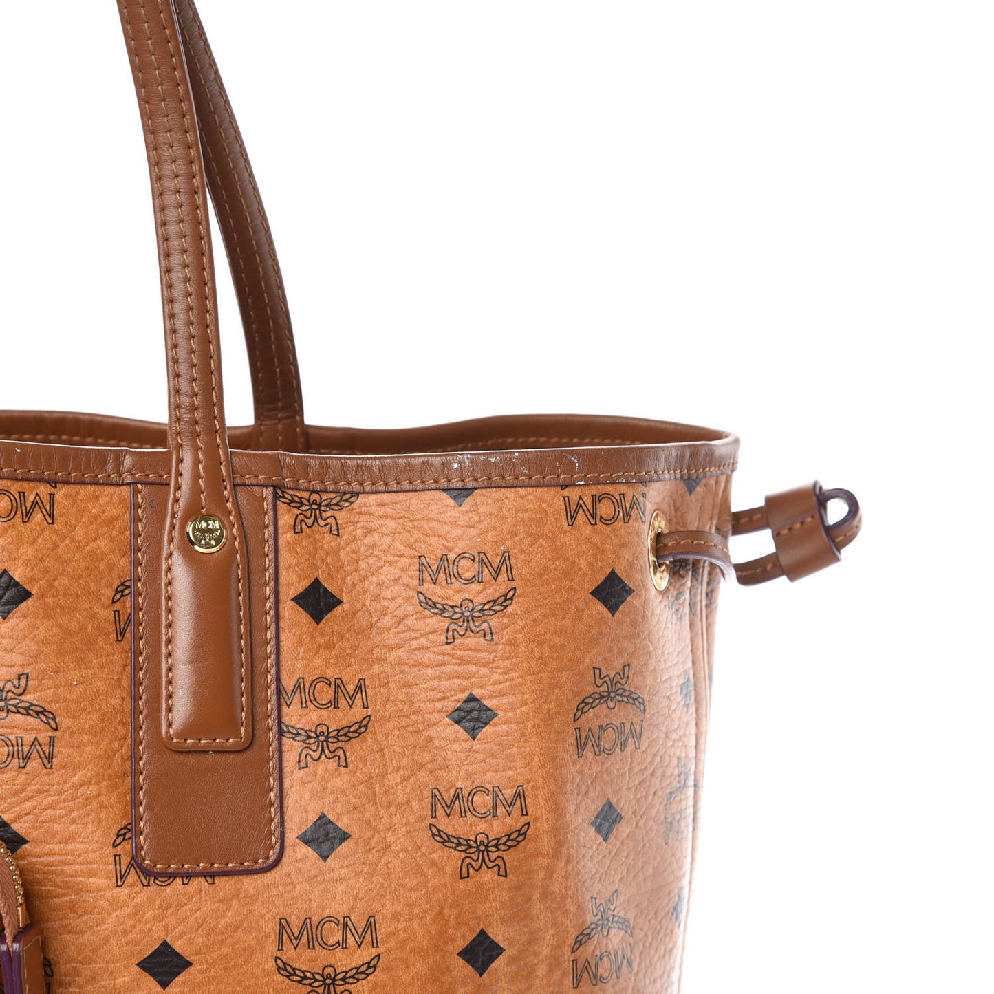 Visetos Medium Liz Reversible Shopper Tote Cognac