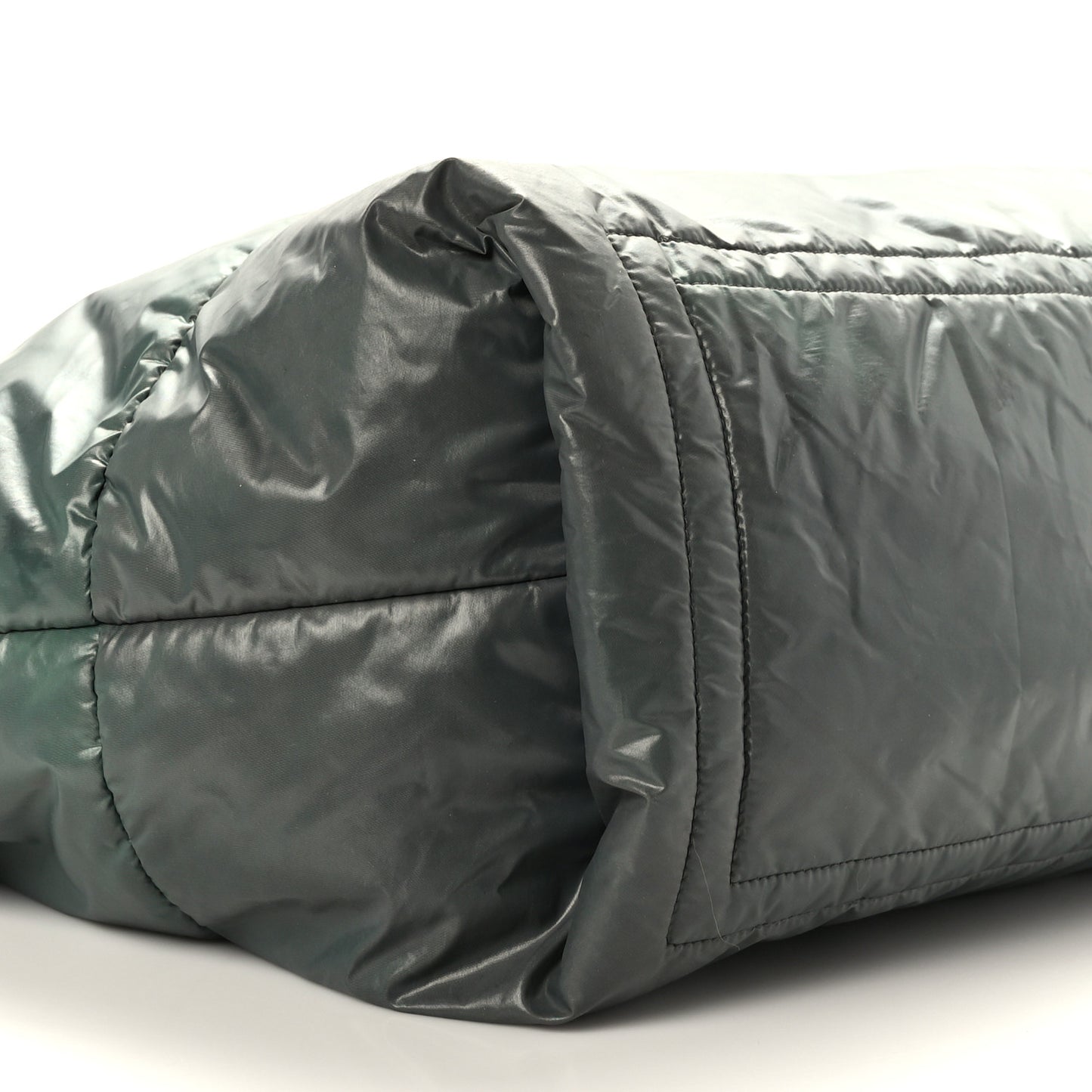 Nylon Quilted Medium Coco Cocoon Reversible Tote Green