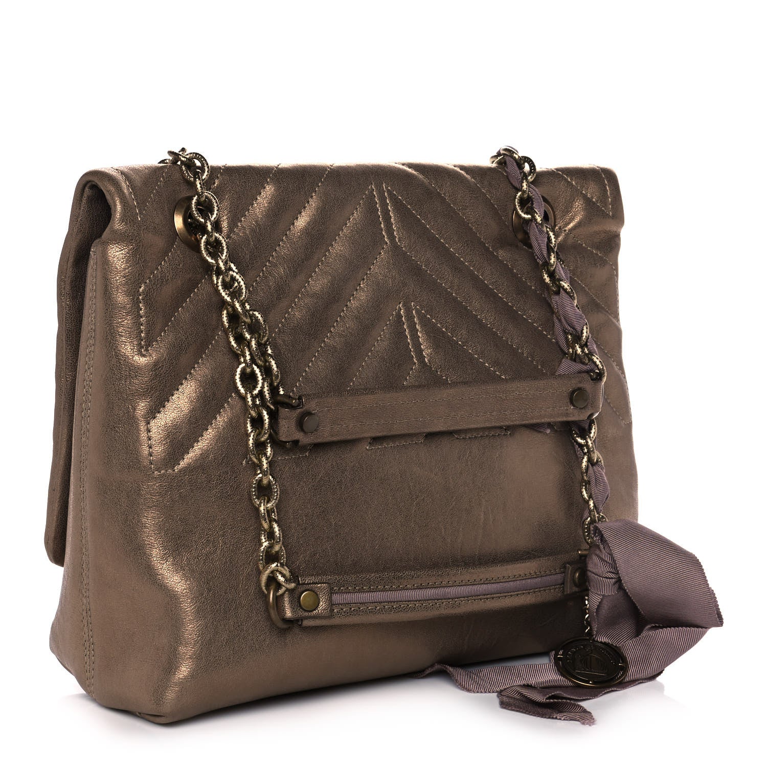 Lanvin Metallic Lambskin Quilted Medium Happy Shoulder Bag Bronze 2 of 12