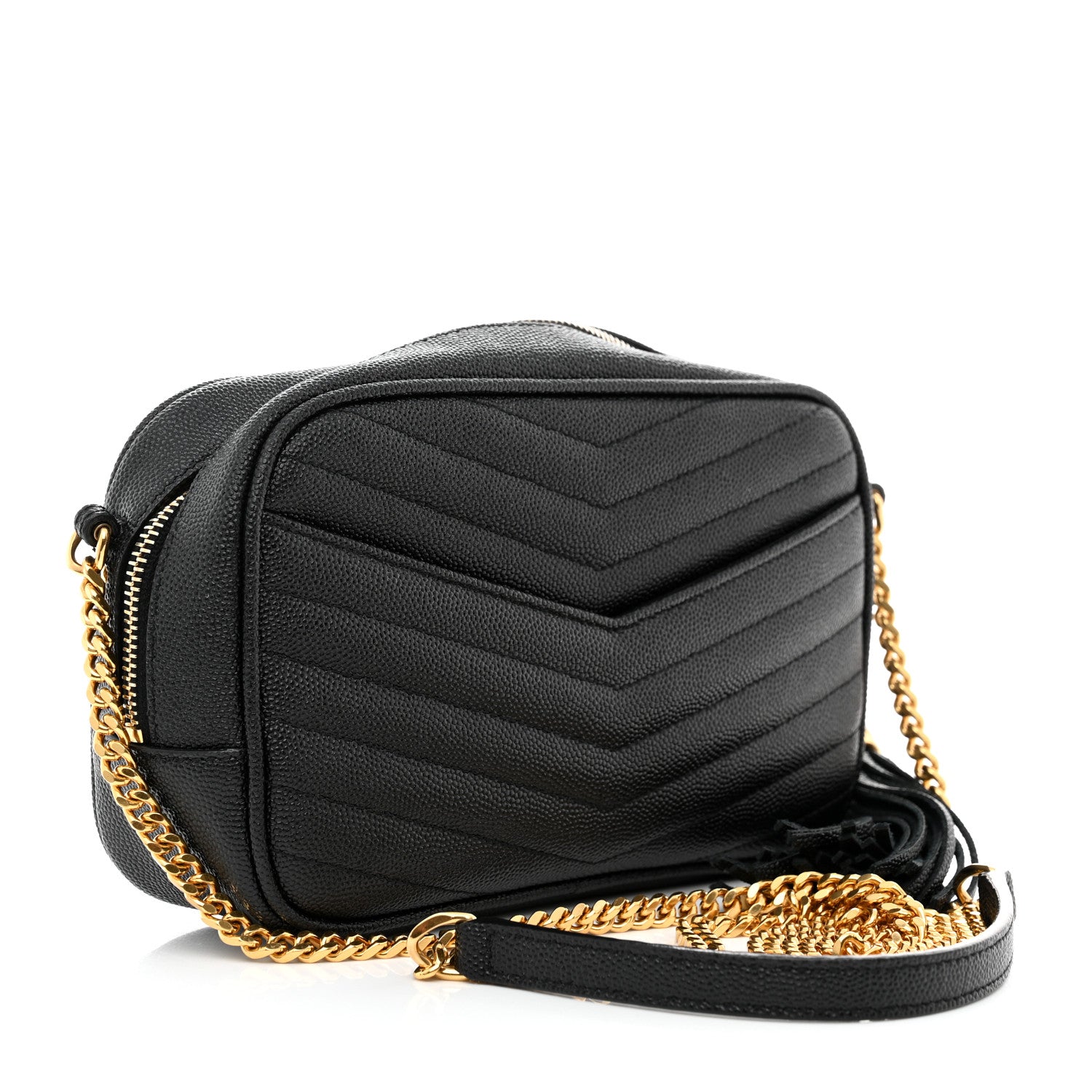 Saint Laurent Grain De Poudre Matelasse Monogram Mini Lou Camera Bag Black 3 of 7