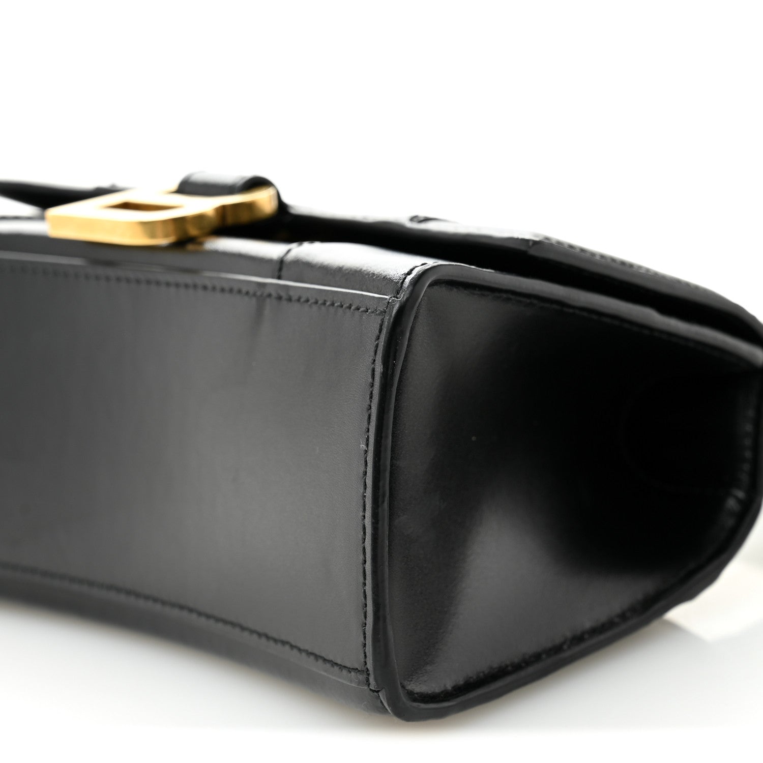 Balenciaga Shiny Box Calfskin Hourglass Top Handle Bag XS Black 10 of 10