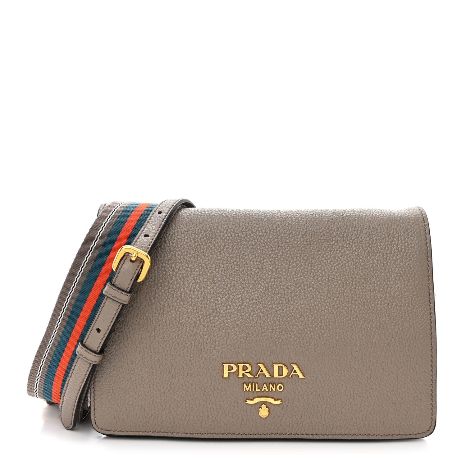 Prada Vitello Daino Crossbody Flap Argilla 1 of 12