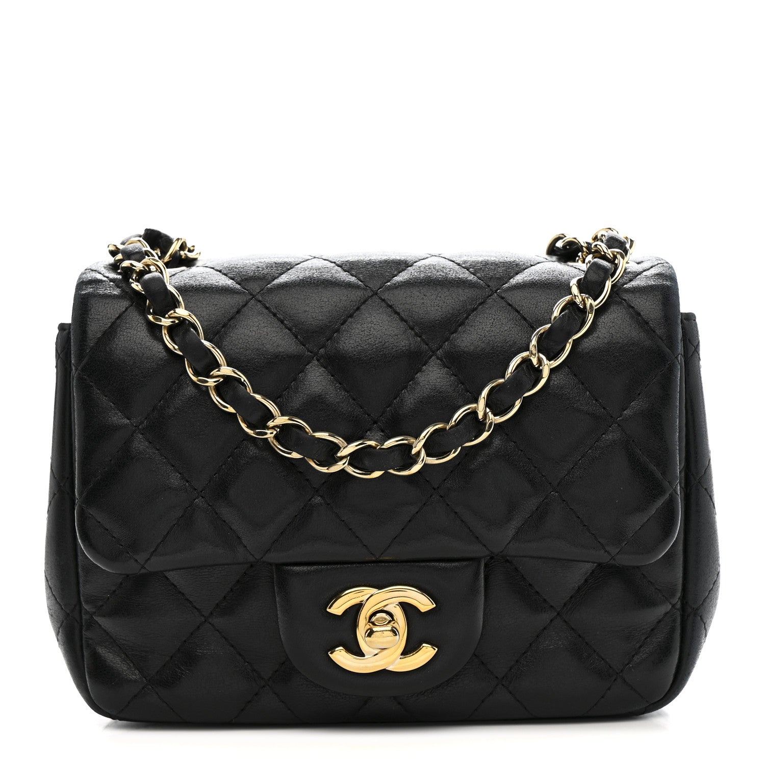 Chanel Lambskin Quilted Mini Square Flap Black 1 of 12