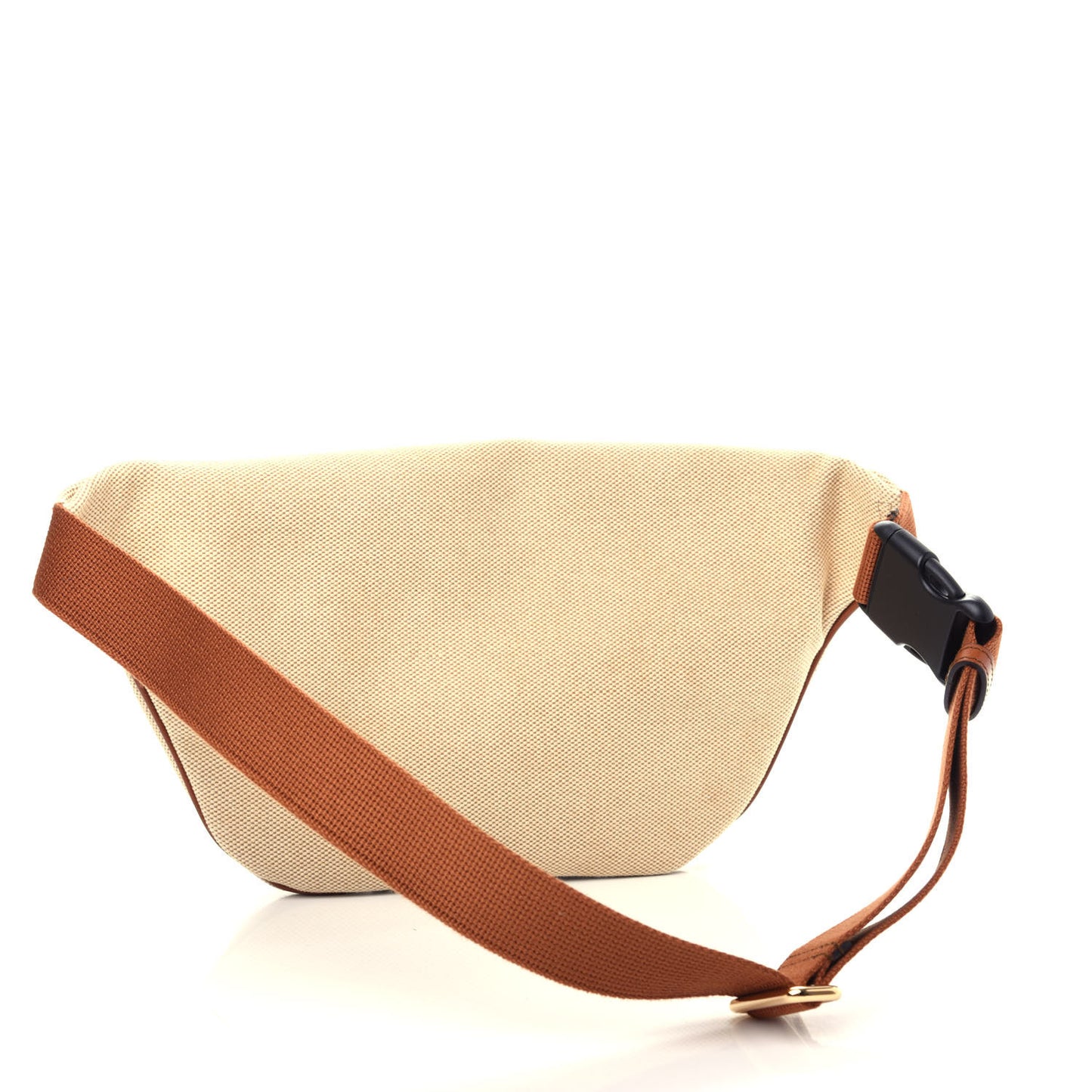 Vintage Canvas Web Belt Bag Sand Cuir