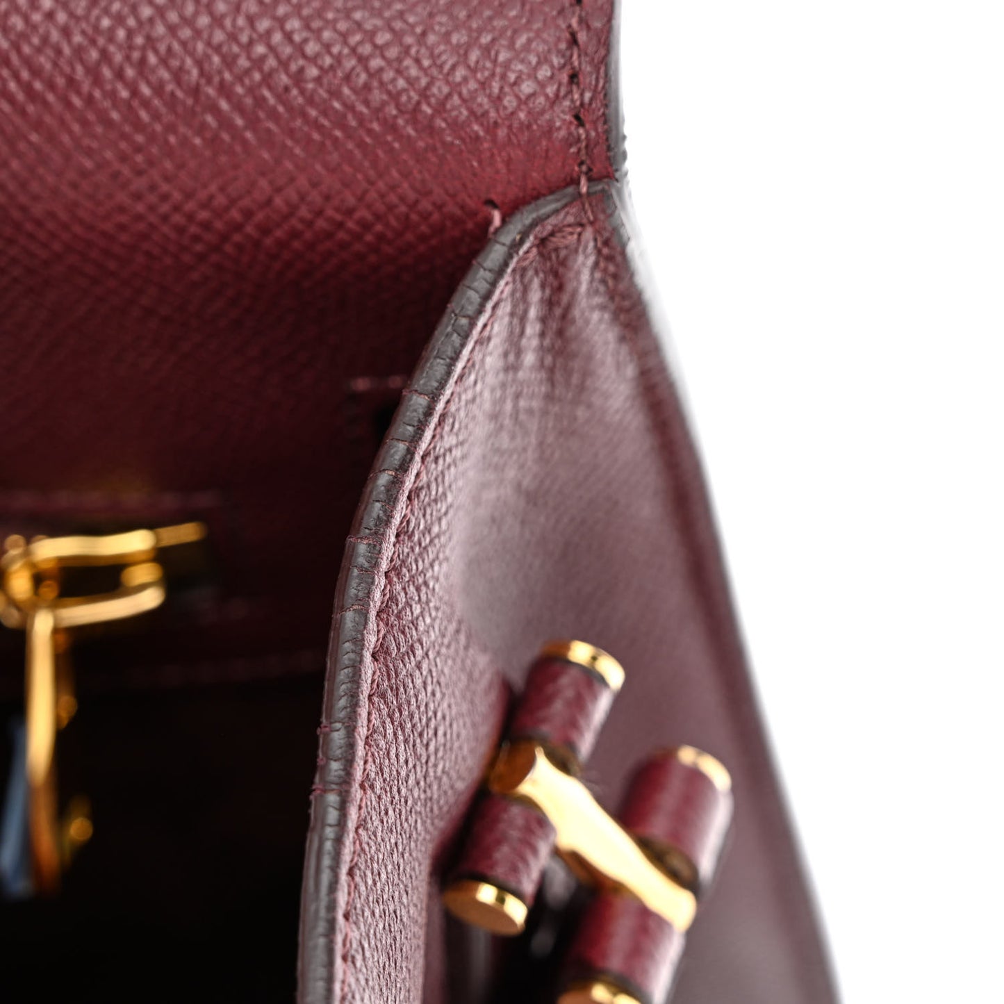Grained Calfskin Large T Clasp Tara Crossbody Bag Cabernet