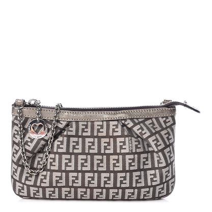 Fendi Zucchino Vachetta Pochette Caffe Argilla Canna di Fucile 1 of 11