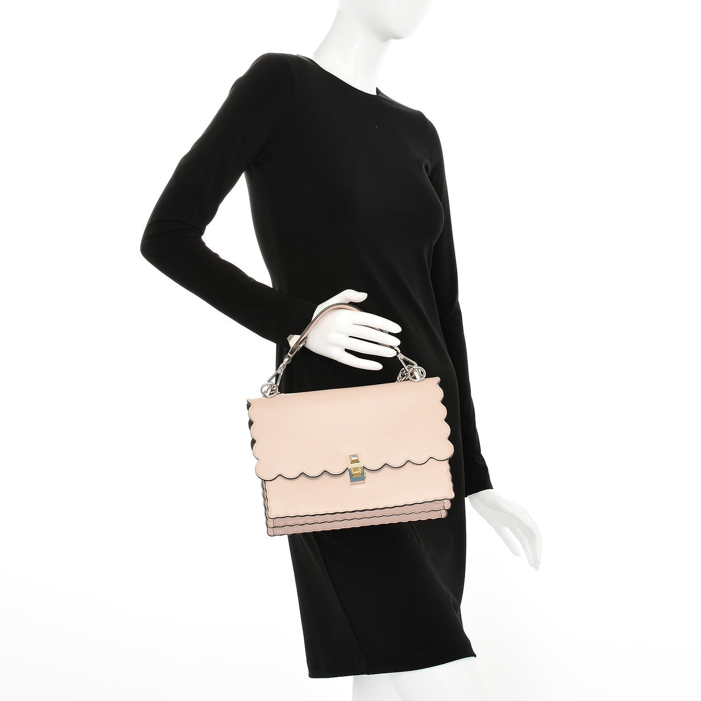 Vitello Liberty Scalloped Studded Kan I Shoulder Bag Plaster