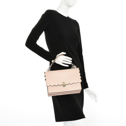 Fendi Vitello Liberty Scalloped Studded Kan I Shoulder Bag Plaster 3 of 7
