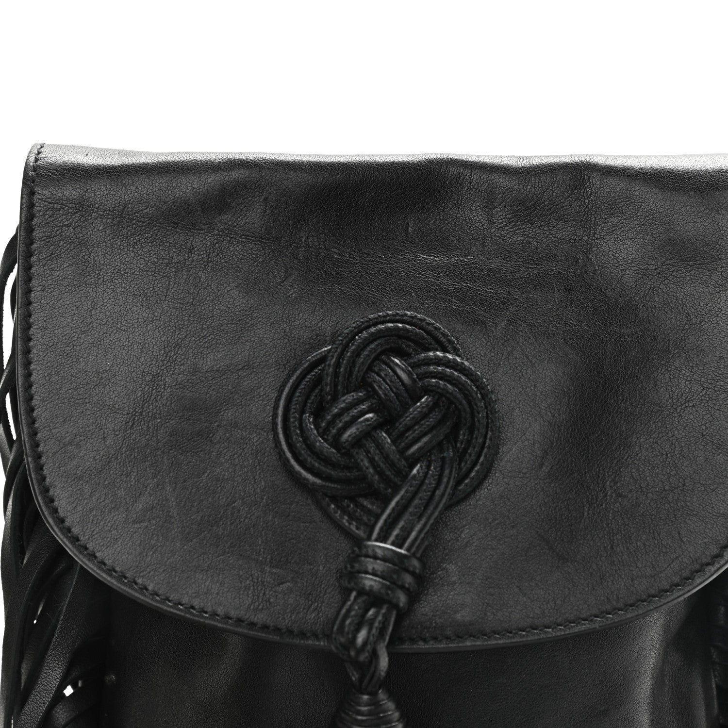 Saint Laurent Lambskin Fringe Small Anita Crossbody Bag Black 9 of 9