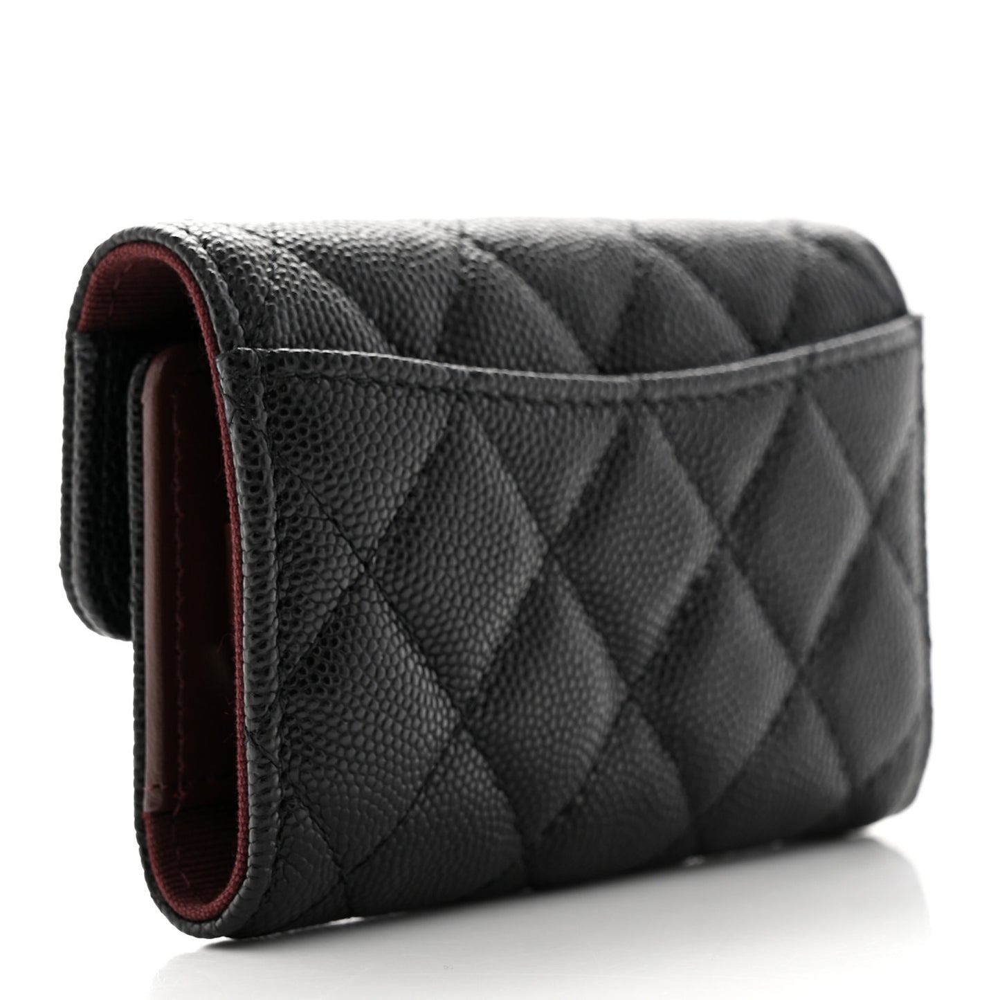 Caviar Quilted Classic 4 Key Holder Wallet Black