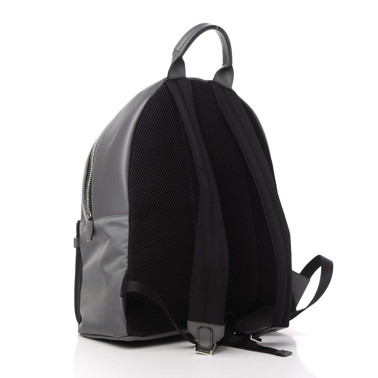 Fendi Nylon Calfskin Faces No Words Emoticon Backpack Grey Black 3 of 10