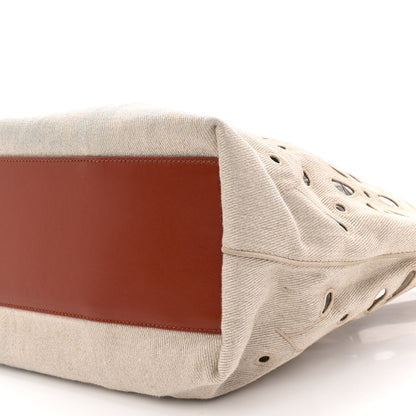 Chloe Linen Calfskin Large Kamilla North-South Tote Beige 10 of 12