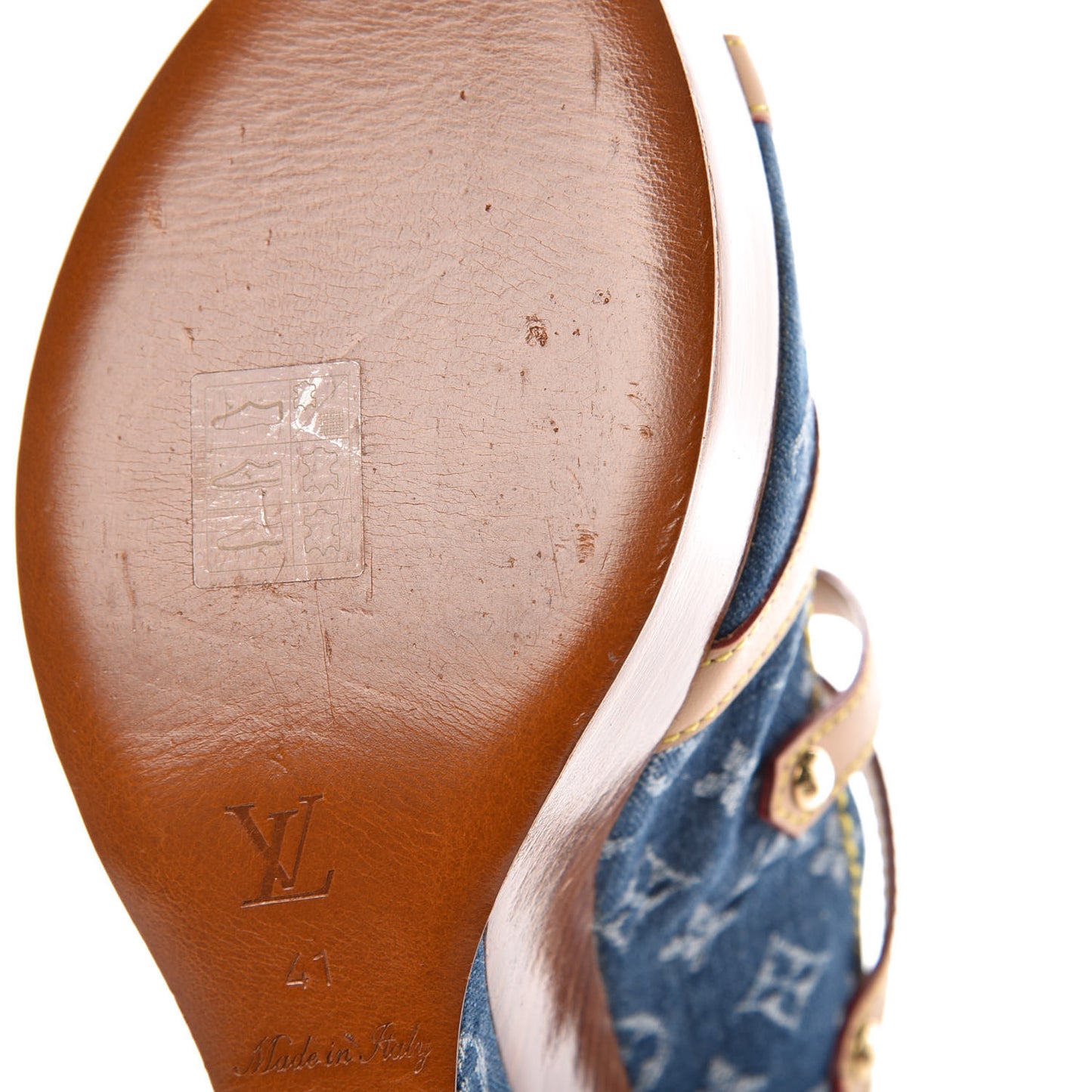 Denim Monogram Alyssa Wedges 41 Blue