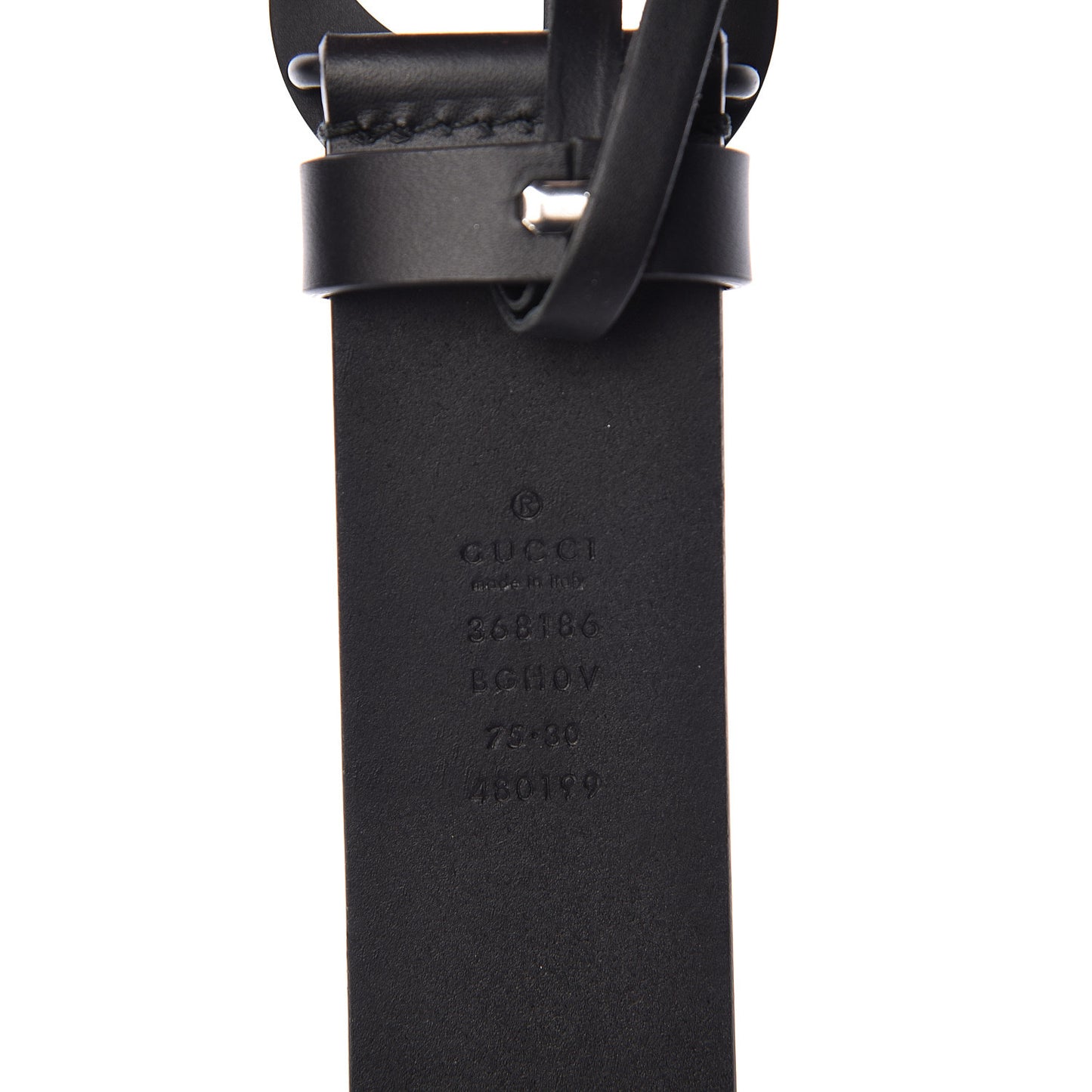 Selleria Calfskin Monochrome Interlocking G 37mm Belt 75 30 Black