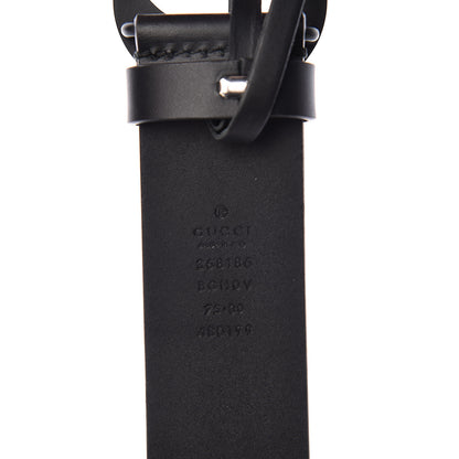 Gucci Selleria Calfskin Monochrome Interlocking G 37mm Belt 75 30 Black 4 of 8