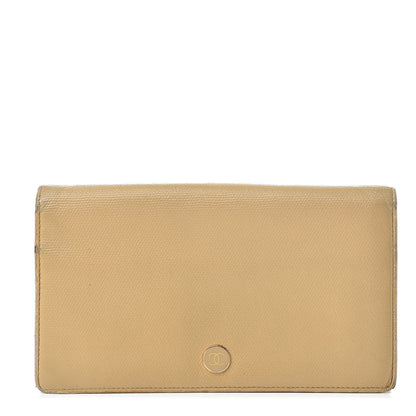 Chanel Grained Calfskin CC Button Yen Wallet Beige 1 of 19