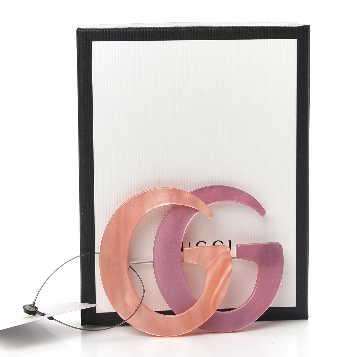 Gucci Resin Double G Brooch Rose Salmon 5 of 5