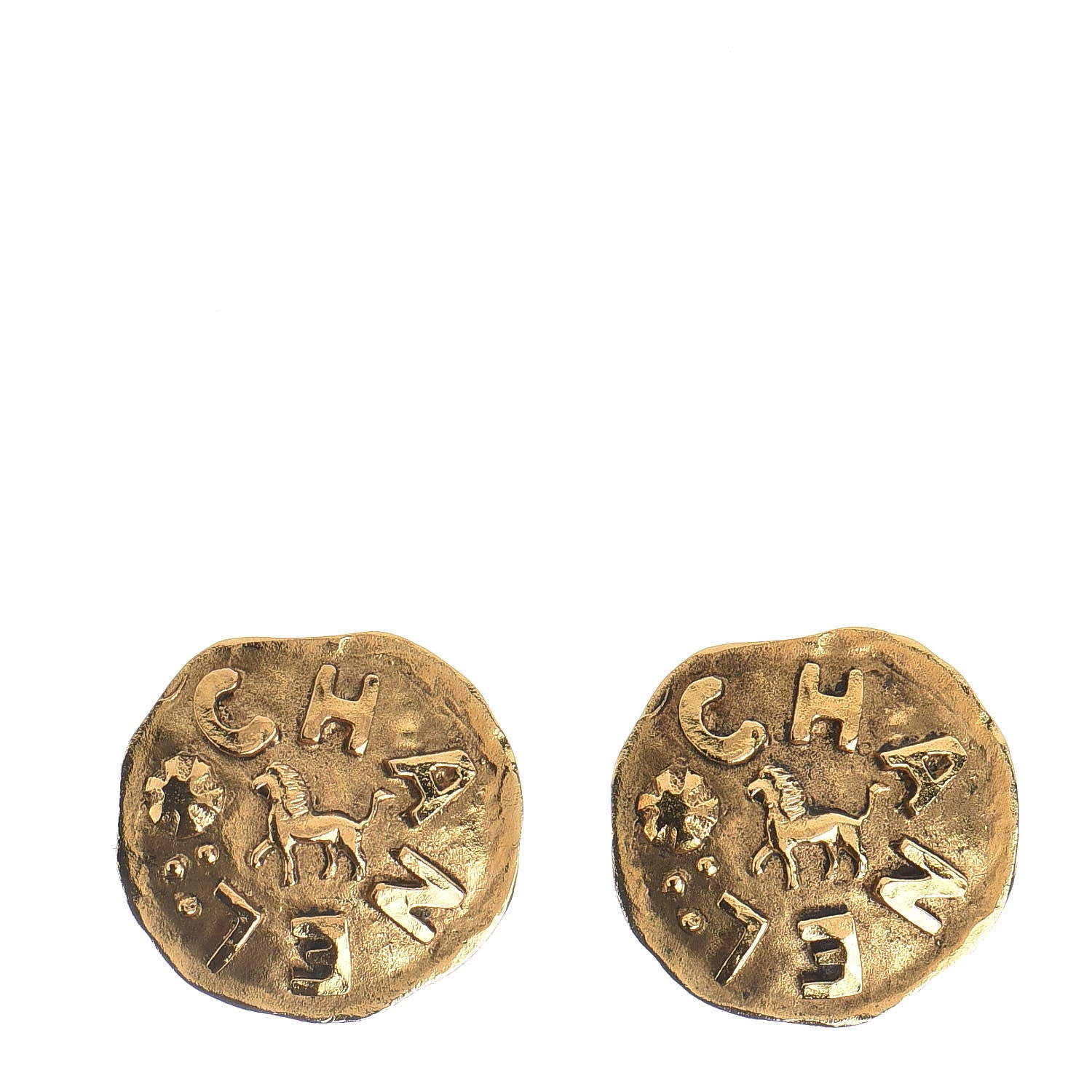 Chanel Logo CC Clip On Earrings Gold 1 of 4