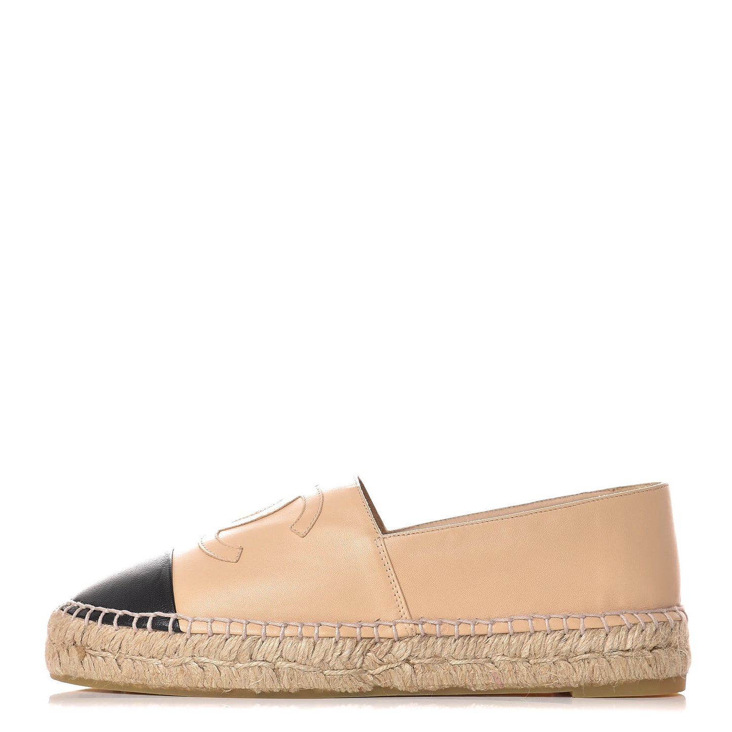 Lambskin CC Espadrilles 38 Beige Black