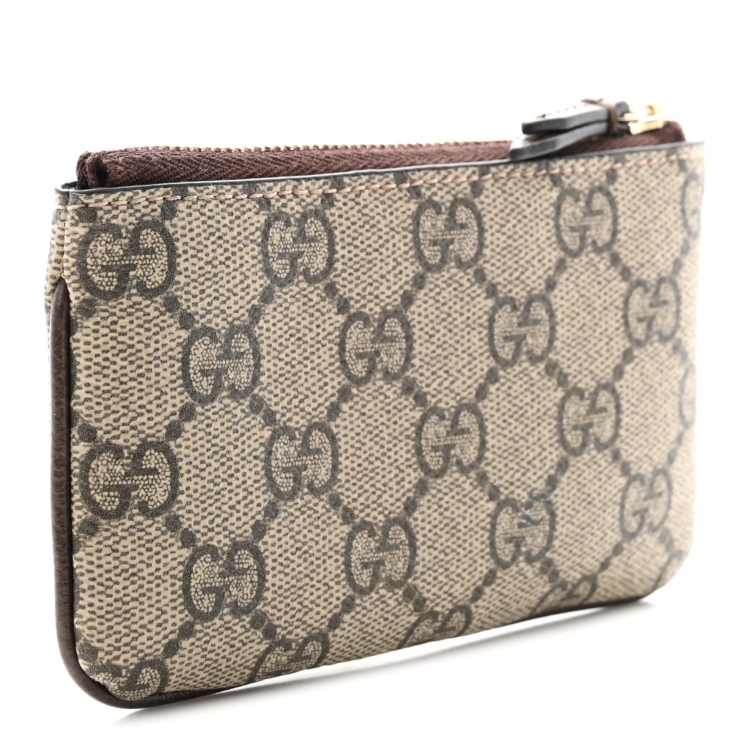 Gucci GG Supreme Monogram Web Ophidia Zip Key Pouch Brown 3 of 8