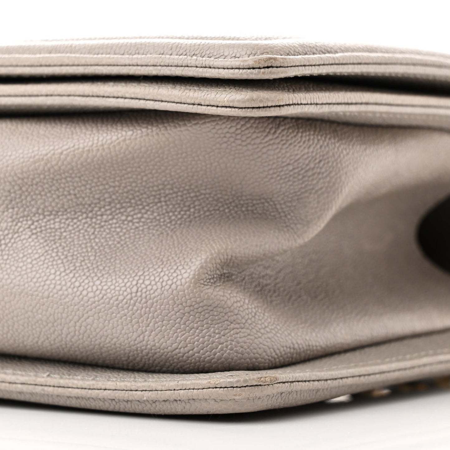 Caviar Quilted Medium Boy Flap Grey