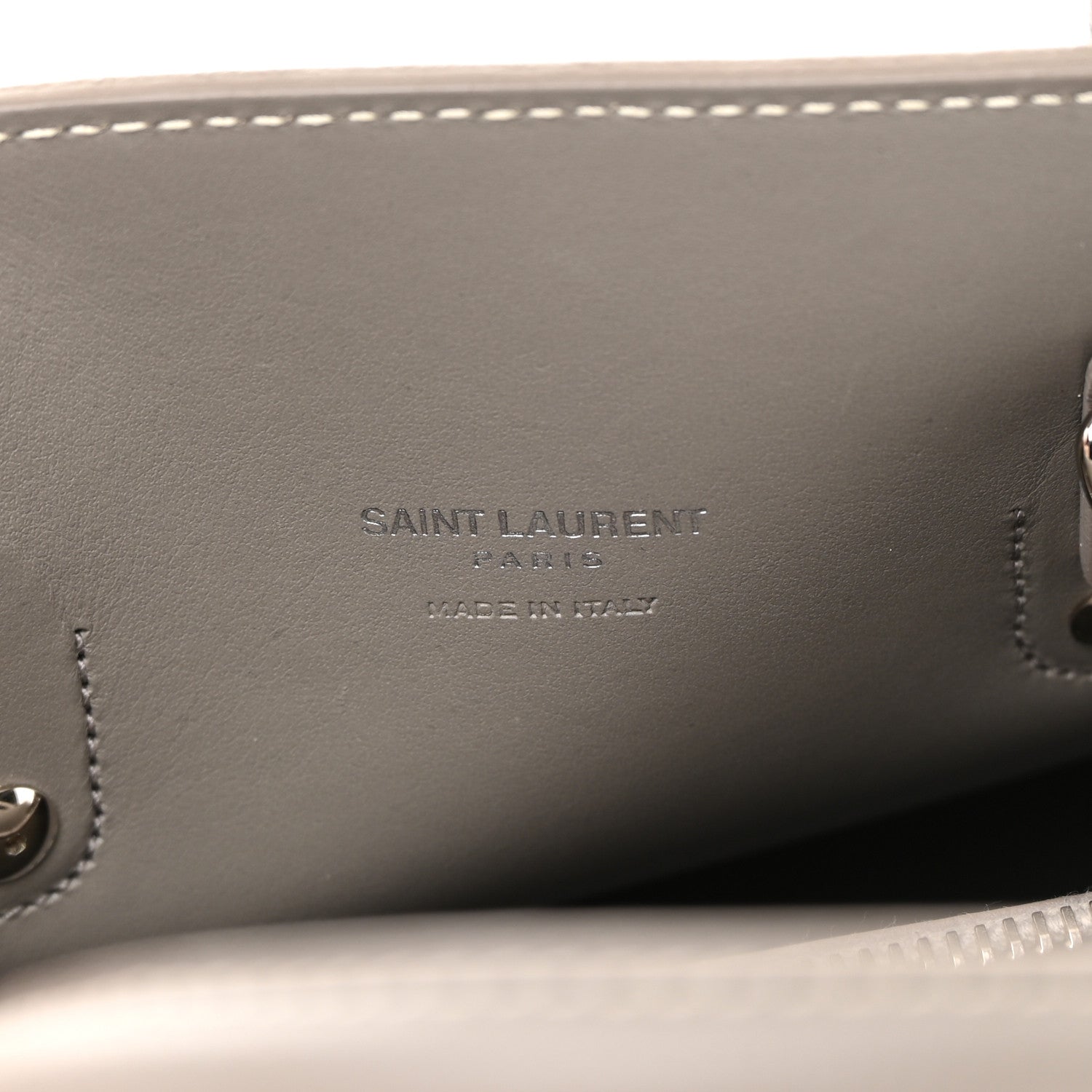 Saint Laurent Grained Calfskin Topstich Baby Sac De Jour Fog 5 of 20