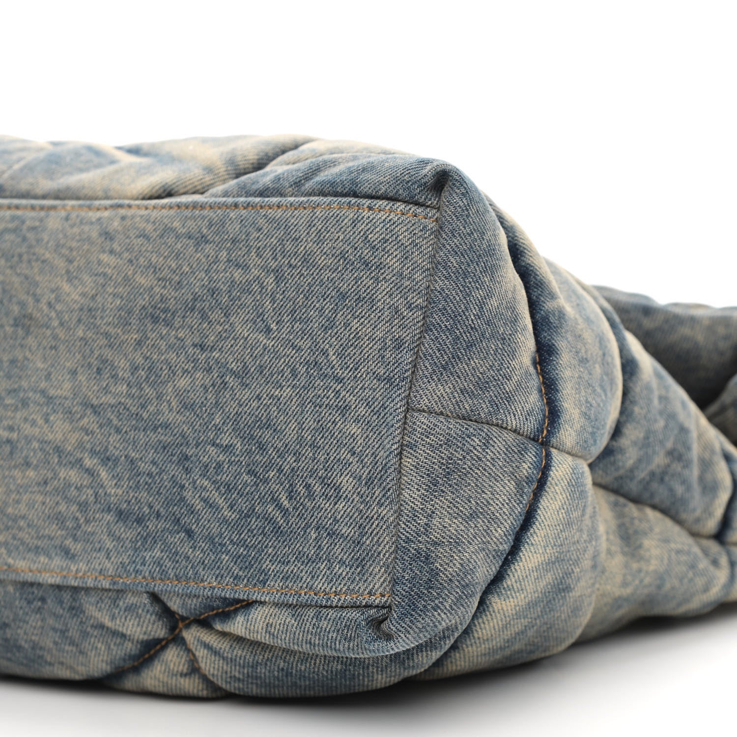 Saint Laurent Denim Quilted Medium Loulou Puffer Monogram Chain Satchel Blue Cinnamon 10 of 12