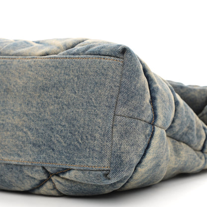 Saint Laurent Denim Quilted Medium Loulou Puffer Monogram Chain Satchel Blue Cinnamon 10 of 12
