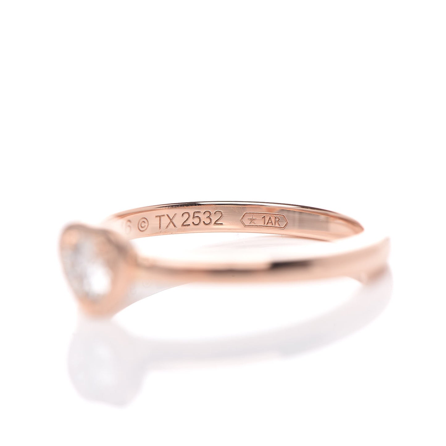 18K Pink Gold Diamond D'Amour Heart Ring 46 3.75