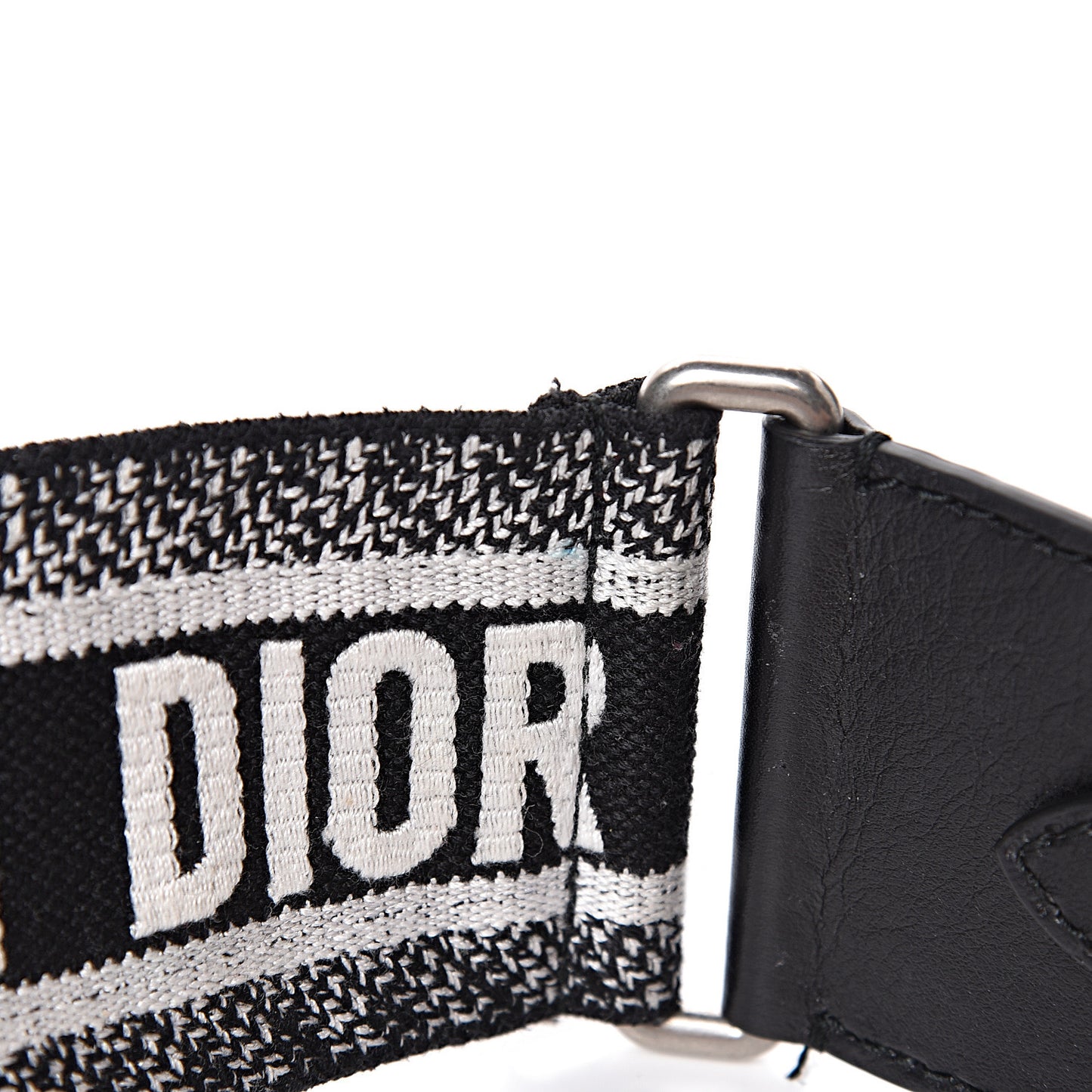 Canvas Embroidered Shoulder Strap Black White