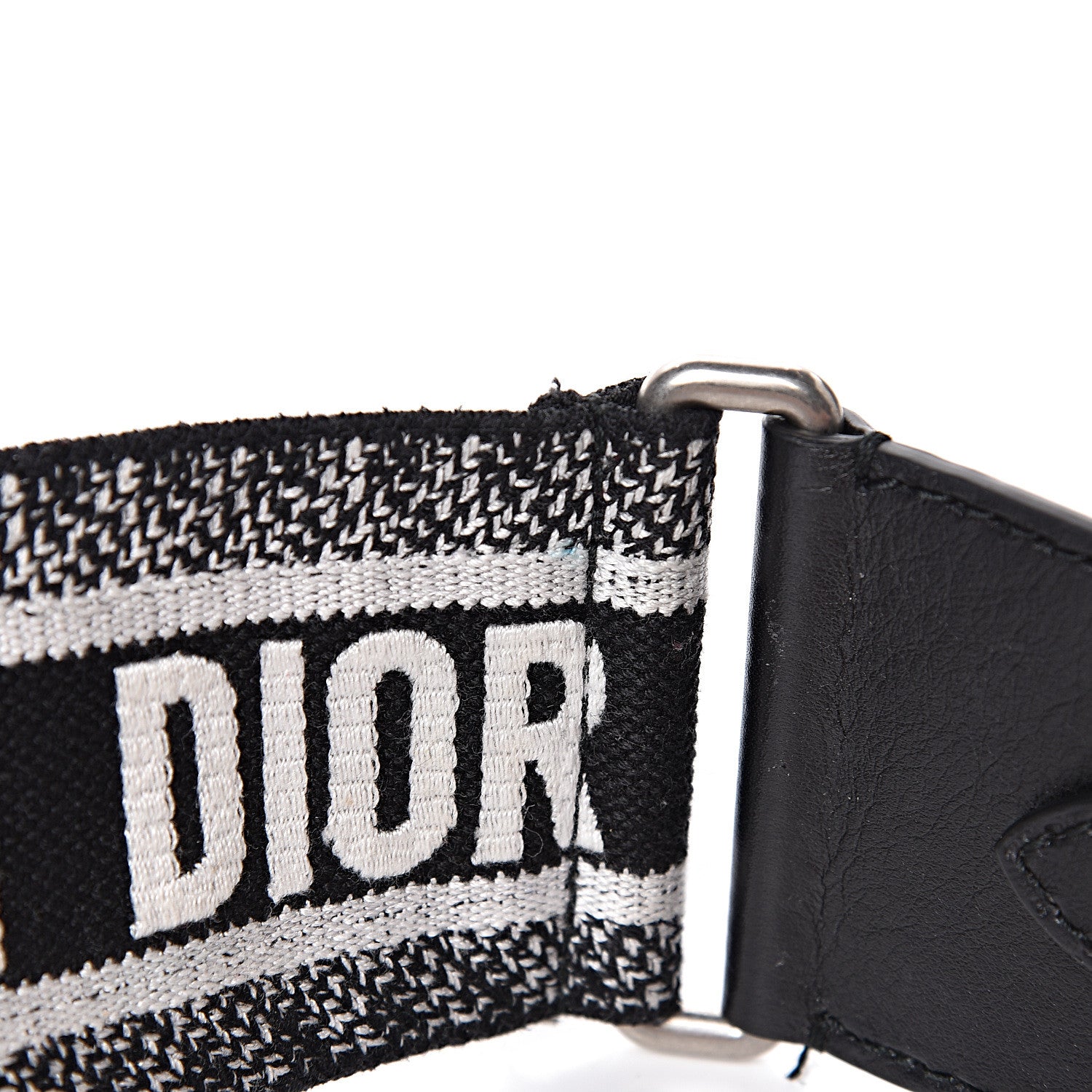 Christian Dior Canvas Embroidered Shoulder Strap Black White 6 of 11