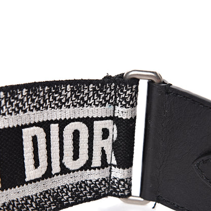 Christian Dior Canvas Embroidered Shoulder Strap Black White 6 of 11