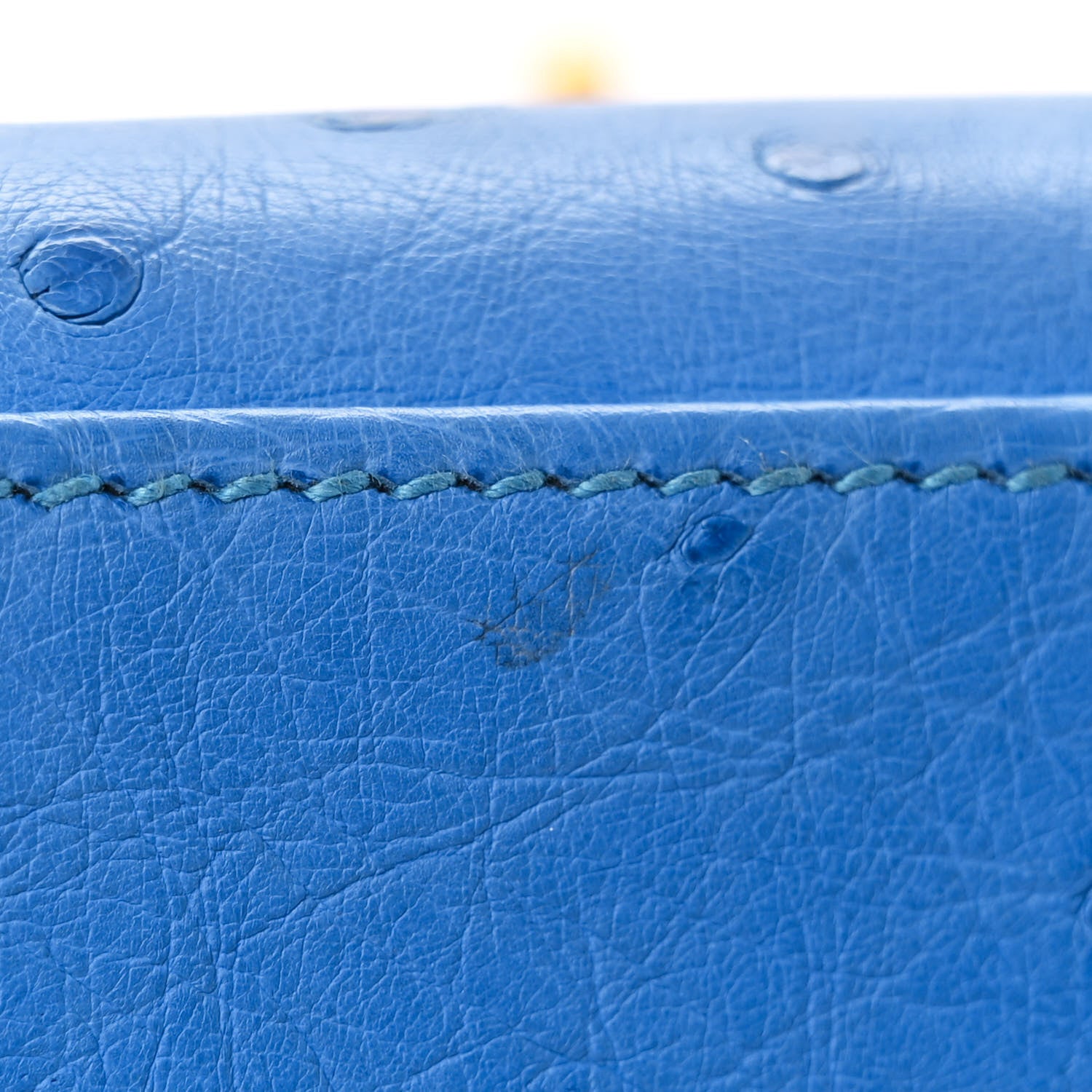 Hermes Ostrich Kelly Pochette Clutch Bleuet 11 of 14