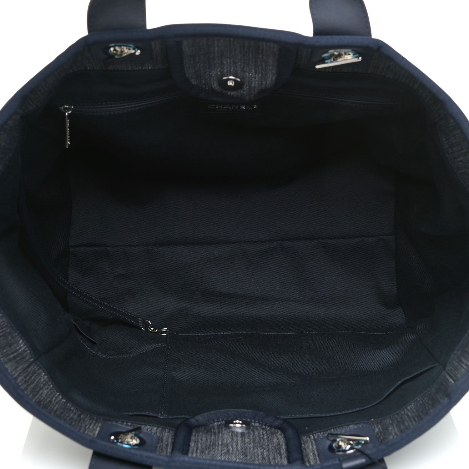 Chanel Denim Medium Deauville Tote Dark Blue 5 of 13