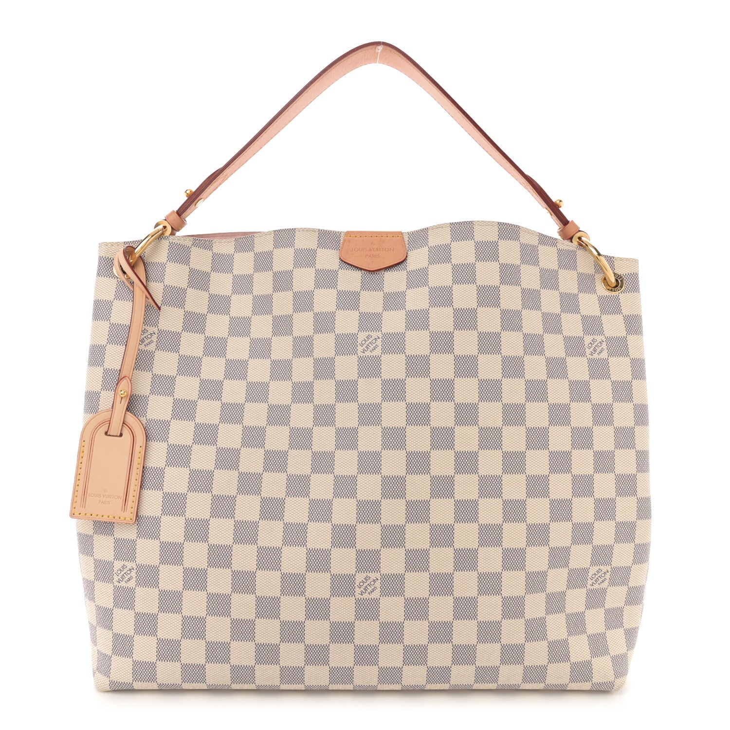 Louis Vuitton Damier Azur Graceful MM Rose Ballerine 1 of 12