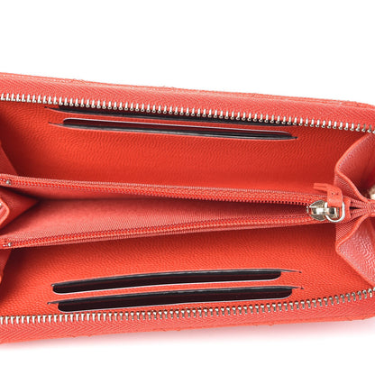 Chanel Iridescent Caviar Quilted Small Zip Around Wallet Orange 5 of 8