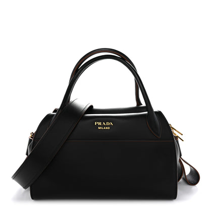 Prada City Calf Ribbon Bowling Bag Black 1 of 10